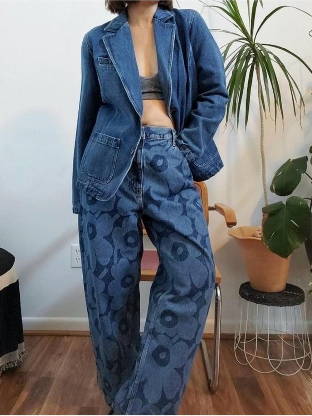 Liz Claiborne Blue Denim Blazer Jacket - Picture 2 of 6
